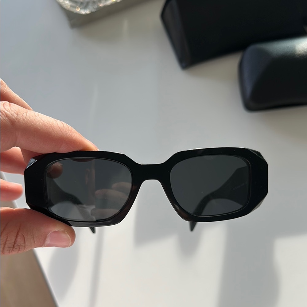 Prada Black Geometric Sunglasses